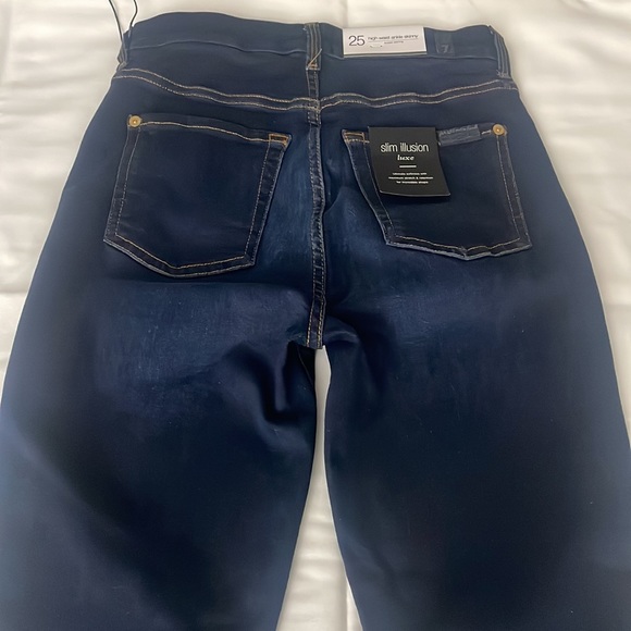 7 for all mankind slim illusion luxe high waist ankle skinny jeans size 25 - Picture 6 of 12
